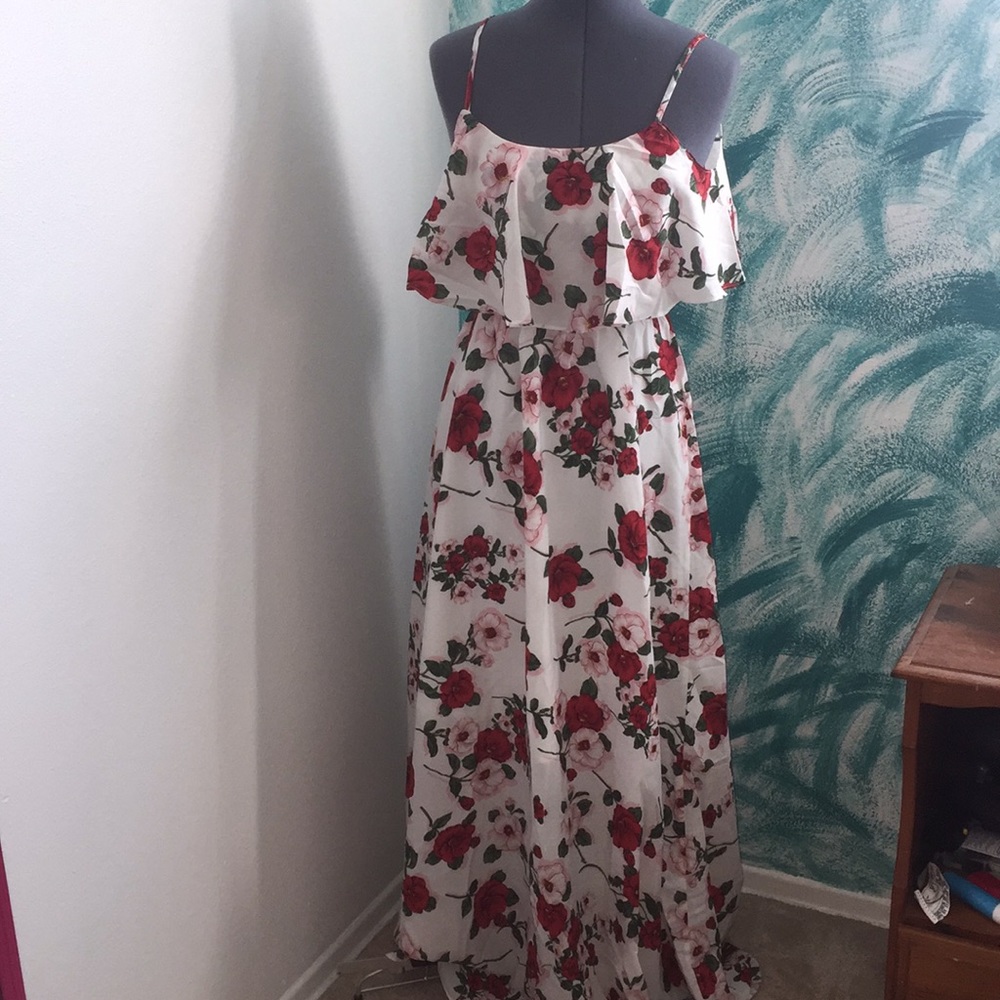 White Floral Maxi Dress
